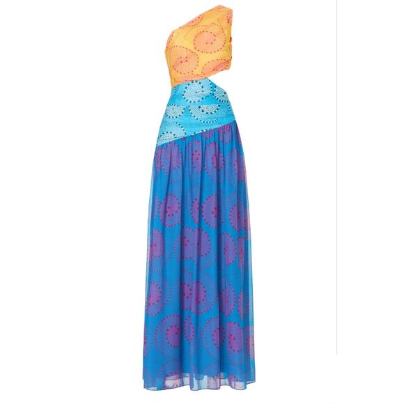 STAUD Yellow and Blue Maxi Dress - Picture 3 of 13